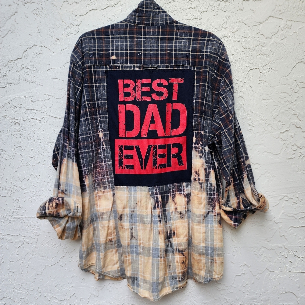 Women/Man Designer Button Down Shirt Duster Cover-up Flannel Upcycled